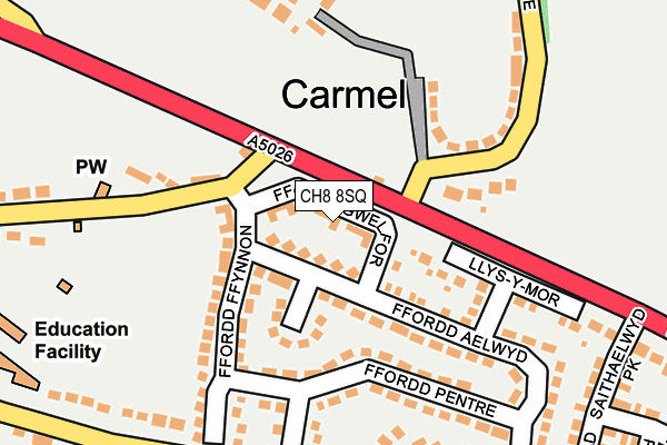 CH8 8SQ map - OS OpenMap – Local (Ordnance Survey)