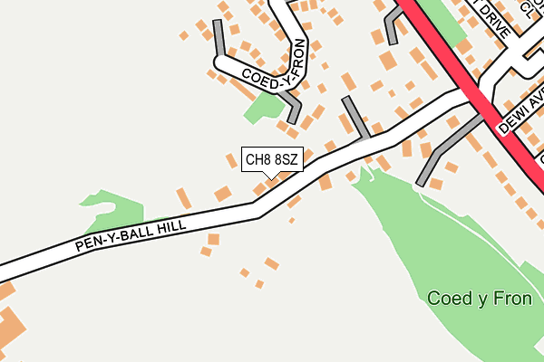 CH8 8SZ map - OS OpenMap – Local (Ordnance Survey)
