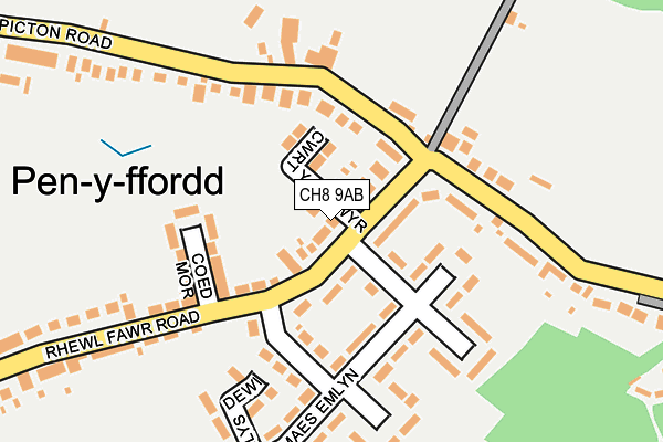 CH8 9AB map - OS OpenMap – Local (Ordnance Survey)