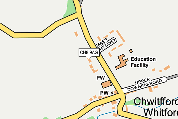 CH8 9AG map - OS OpenMap – Local (Ordnance Survey)