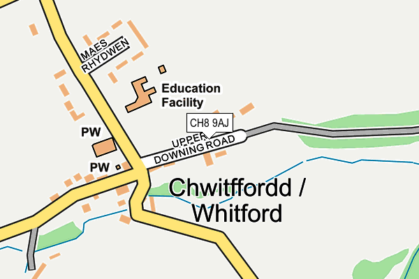 CH8 9AJ map - OS OpenMap – Local (Ordnance Survey)