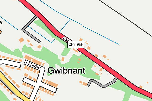 CH8 9EF map - OS OpenMap – Local (Ordnance Survey)