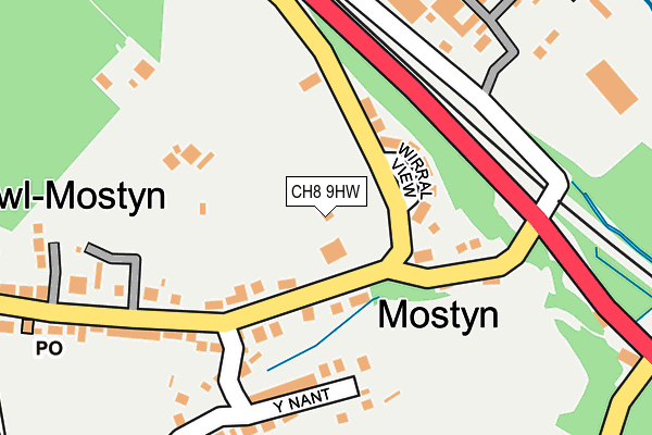 CH8 9HW map - OS OpenMap – Local (Ordnance Survey)