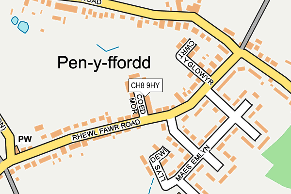 CH8 9HY map - OS OpenMap – Local (Ordnance Survey)