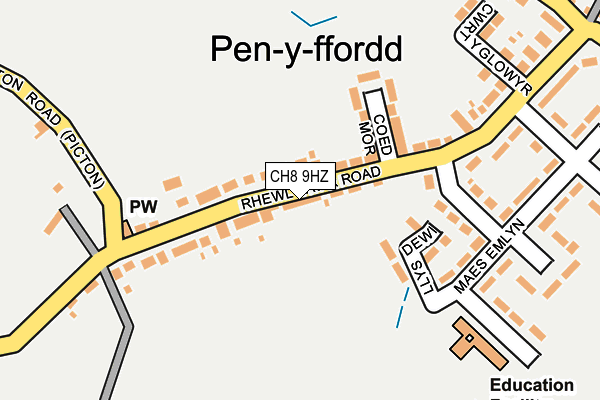 CH8 9HZ map - OS OpenMap – Local (Ordnance Survey)