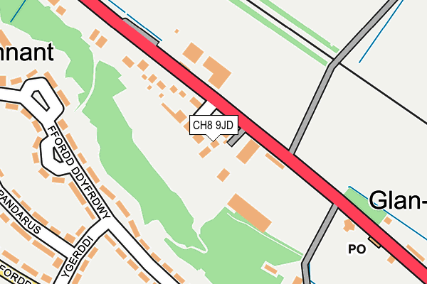 CH8 9JD map - OS OpenMap – Local (Ordnance Survey)