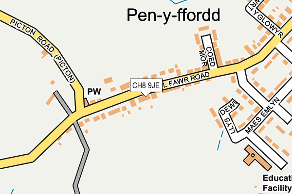 CH8 9JE map - OS OpenMap – Local (Ordnance Survey)