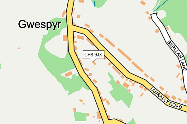 CH8 9JX map - OS OpenMap – Local (Ordnance Survey)