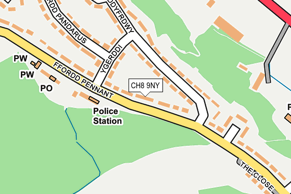 CH8 9NY map - OS OpenMap – Local (Ordnance Survey)