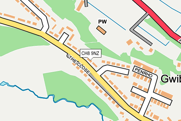 CH8 9NZ map - OS OpenMap – Local (Ordnance Survey)