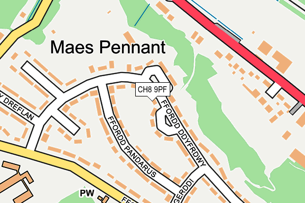 CH8 9PF map - OS OpenMap – Local (Ordnance Survey)