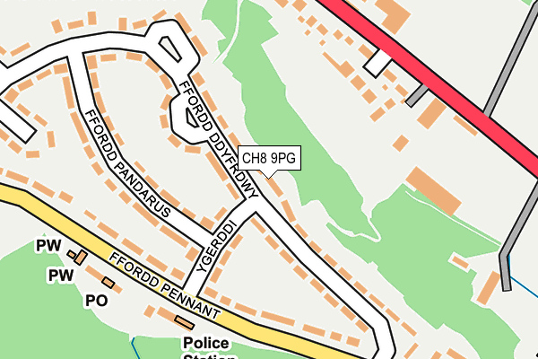 CH8 9PG map - OS OpenMap – Local (Ordnance Survey)