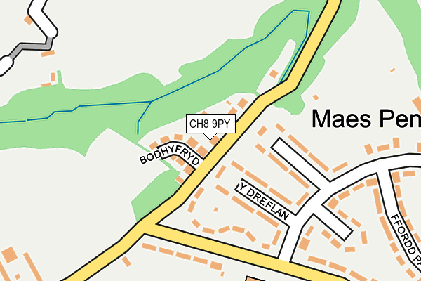 CH8 9PY map - OS OpenMap – Local (Ordnance Survey)