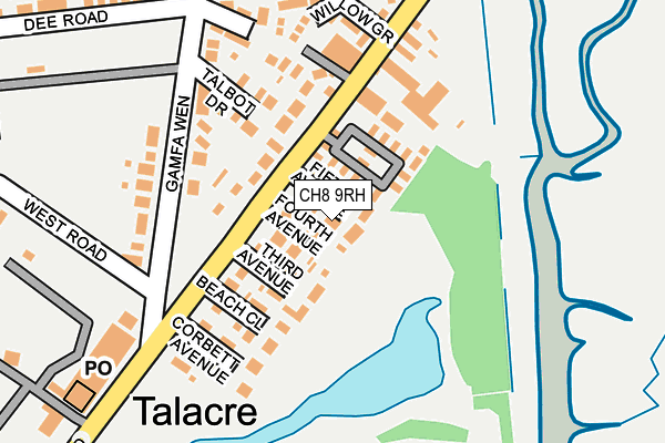 CH8 9RH map - OS OpenMap – Local (Ordnance Survey)