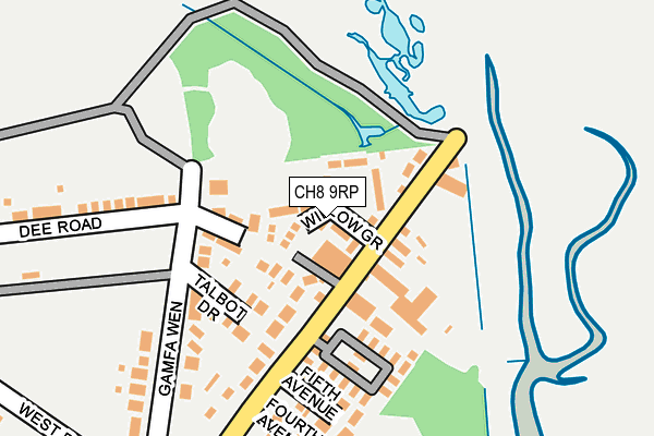 CH8 9RP map - OS OpenMap – Local (Ordnance Survey)