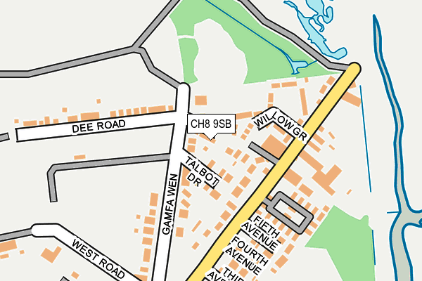 CH8 9SB map - OS OpenMap – Local (Ordnance Survey)