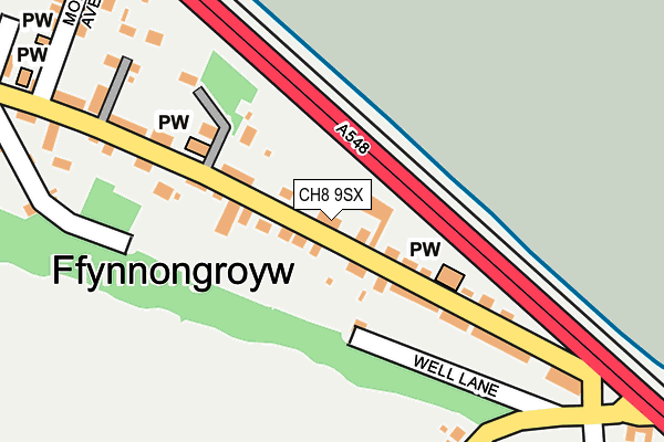 CH8 9SX map - OS OpenMap – Local (Ordnance Survey)