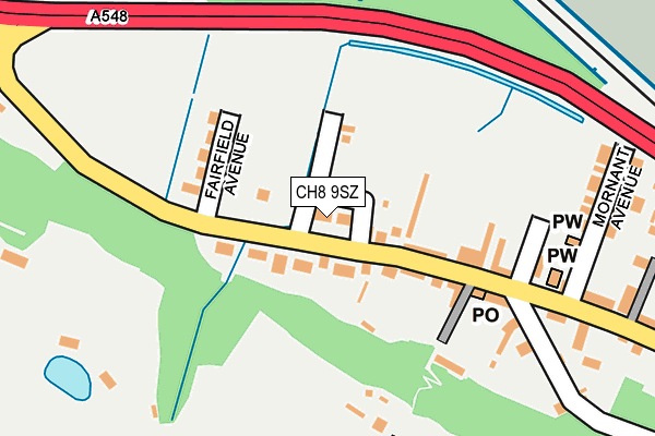 CH8 9SZ map - OS OpenMap – Local (Ordnance Survey)