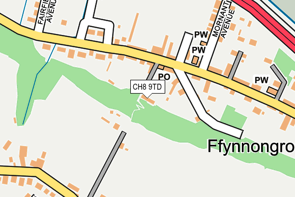 CH8 9TD map - OS OpenMap – Local (Ordnance Survey)