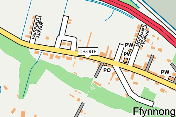 CH8 9TE map - OS OpenMap – Local (Ordnance Survey)