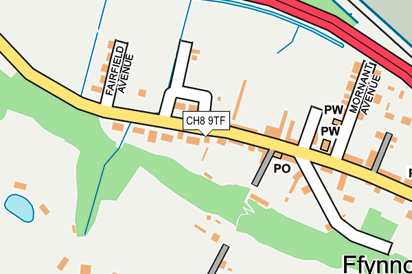 CH8 9TF map - OS OpenMap – Local (Ordnance Survey)