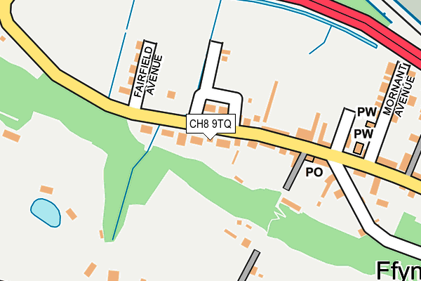 CH8 9TQ map - OS OpenMap – Local (Ordnance Survey)