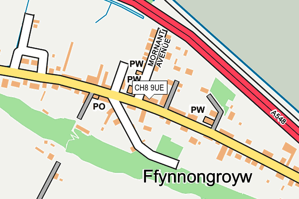 CH8 9UE map - OS OpenMap – Local (Ordnance Survey)