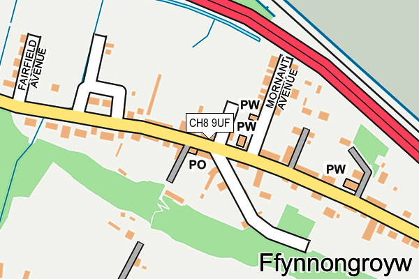 CH8 9UF map - OS OpenMap – Local (Ordnance Survey)