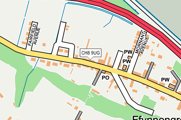 CH8 9UG map - OS OpenMap – Local (Ordnance Survey)