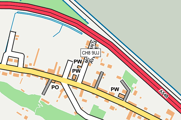 CH8 9UJ map - OS OpenMap – Local (Ordnance Survey)