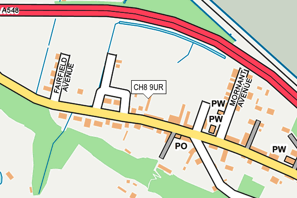 CH8 9UR map - OS OpenMap – Local (Ordnance Survey)