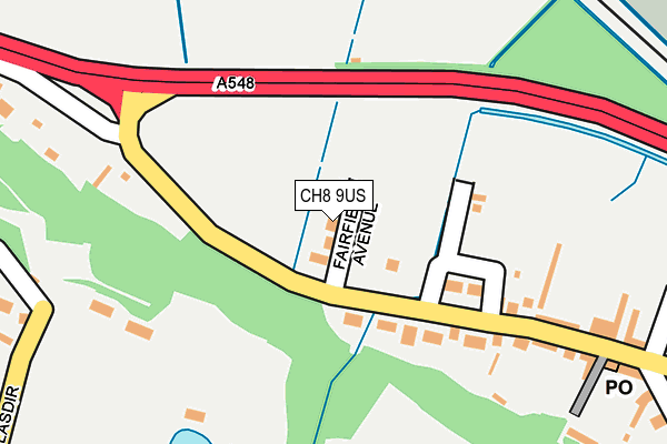 CH8 9US map - OS OpenMap – Local (Ordnance Survey)