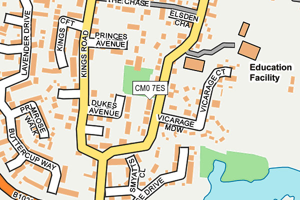 CM0 7ES map - OS OpenMap – Local (Ordnance Survey)