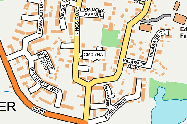 CM0 7HA map - OS OpenMap – Local (Ordnance Survey)
