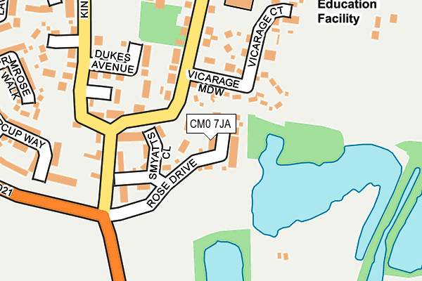 CM0 7JA map - OS OpenMap – Local (Ordnance Survey)