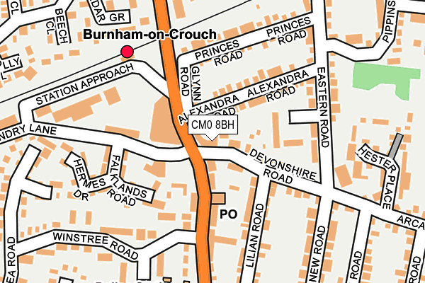 CM0 8BH map - OS OpenMap – Local (Ordnance Survey)