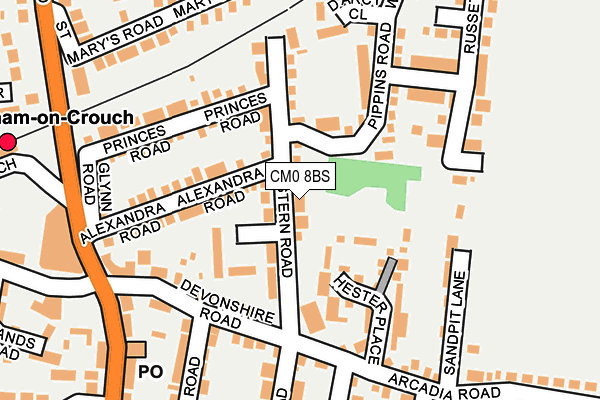 CM0 8BS map - OS OpenMap – Local (Ordnance Survey)
