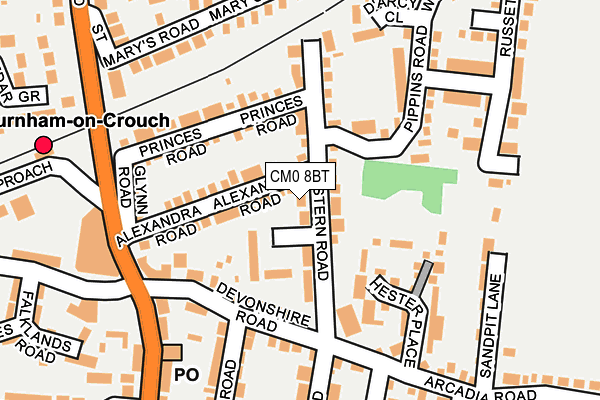 CM0 8BT map - OS OpenMap – Local (Ordnance Survey)