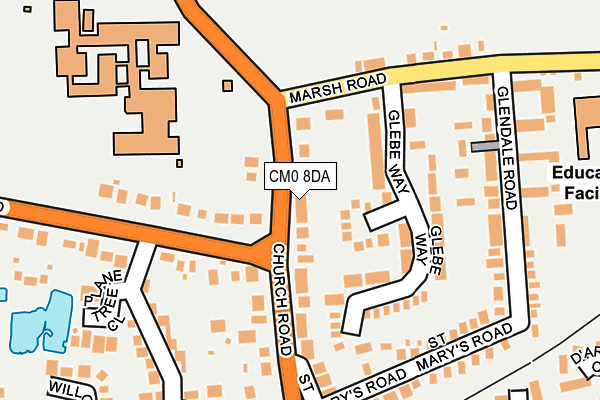 CM0 8DA map - OS OpenMap – Local (Ordnance Survey)