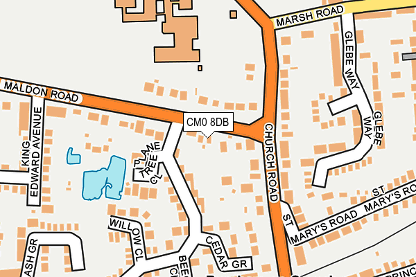 CM0 8DB map - OS OpenMap – Local (Ordnance Survey)