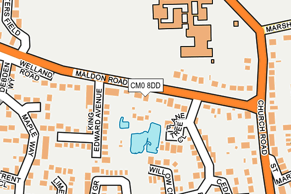 CM0 8DD map - OS OpenMap – Local (Ordnance Survey)