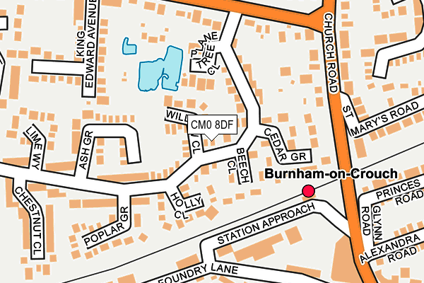 CM0 8DF map - OS OpenMap – Local (Ordnance Survey)
