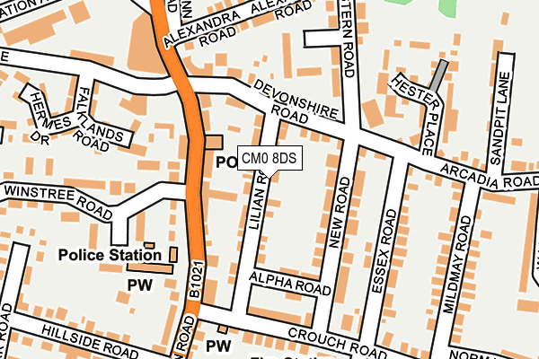 CM0 8DS map - OS OpenMap – Local (Ordnance Survey)