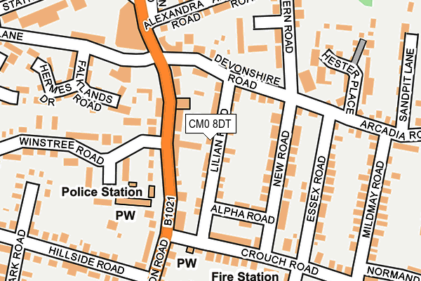 CM0 8DT map - OS OpenMap – Local (Ordnance Survey)