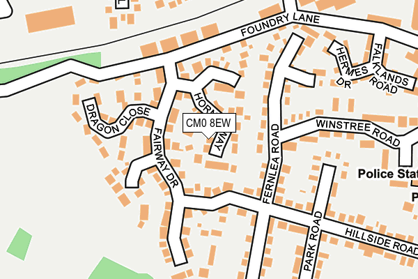 CM0 8EW map - OS OpenMap – Local (Ordnance Survey)