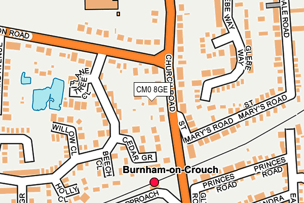 CM0 8GE map - OS OpenMap – Local (Ordnance Survey)