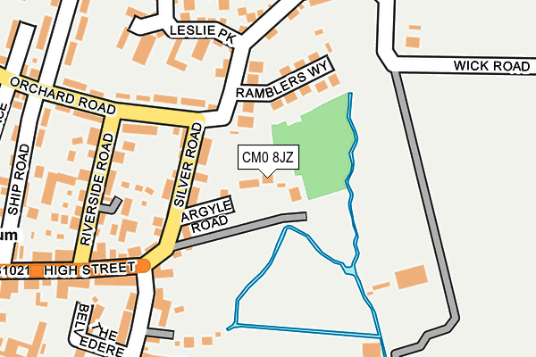 CM0 8JZ map - OS OpenMap – Local (Ordnance Survey)