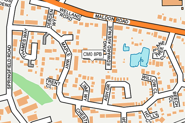 CM0 8PB map - OS OpenMap – Local (Ordnance Survey)