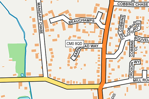 CM0 8QD map - OS OpenMap – Local (Ordnance Survey)