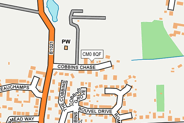 CM0 8QF map - OS OpenMap – Local (Ordnance Survey)